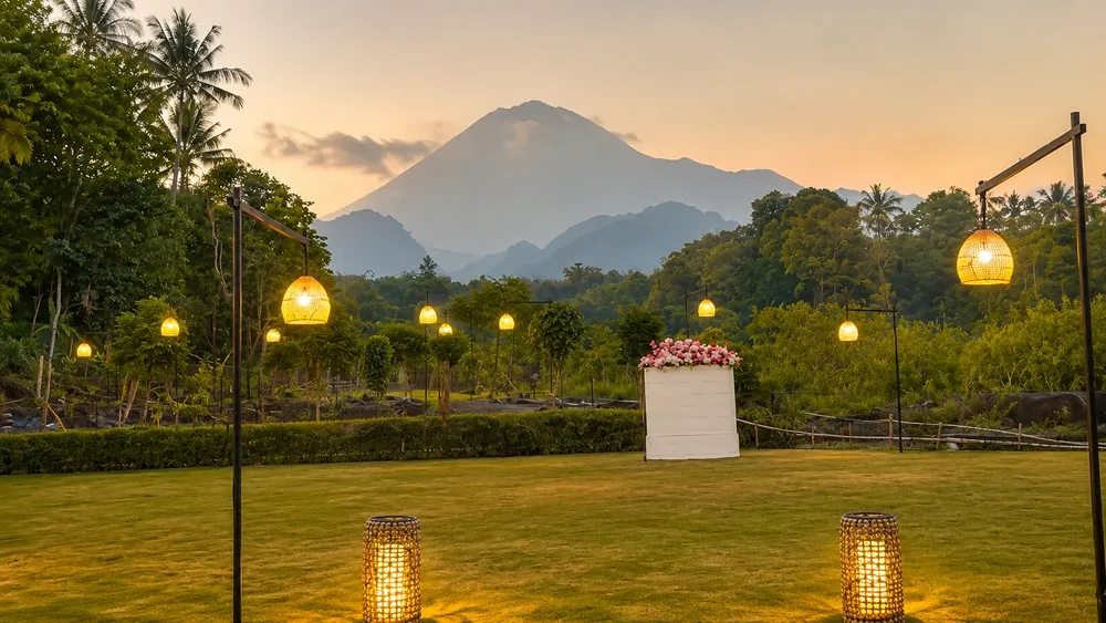 View Gunung Merapi di KVille Kaliurang Jogja